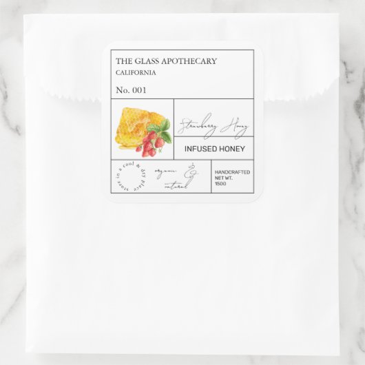 Apothecary Strawberry Infused Honey Label (Tas)