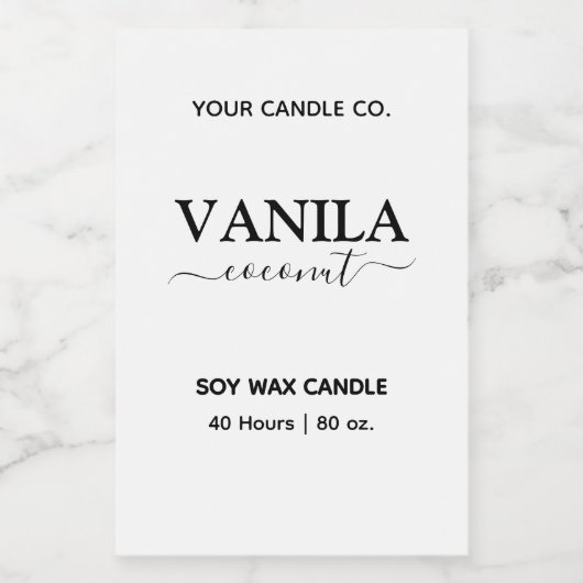 Apothecary Style Vertical Candle Branding Labels Voedselcontainer Etiket (Enkel label)