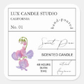 Apothecary Sweet Pea Geurkaars Label (Voorkant)