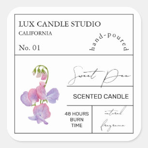 Apothecary Sweet Pea Geurkaars Label