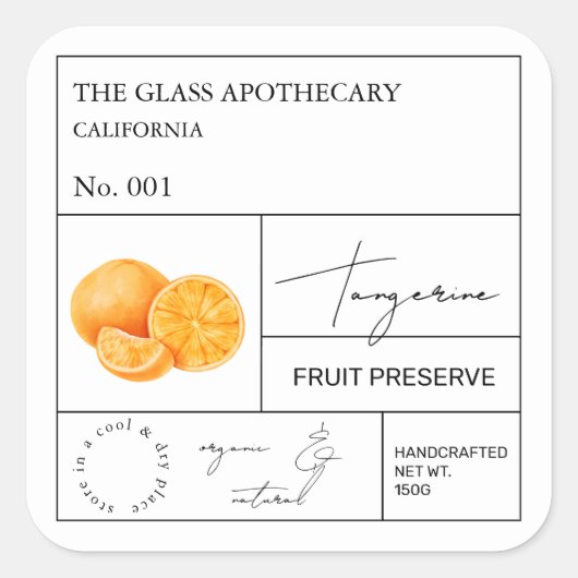 Apothecary Tangerine Label (Voorkant)