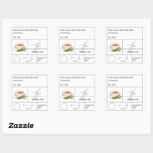 Apothecary Thyme Herbal Tea  Label (Vel)