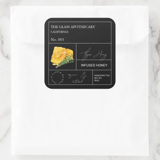 Apothecary Thyme Infused Honey Label (Tas)