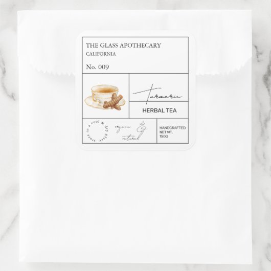 Apothecary Turmeric Herbal Tea Label (Tas)