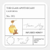Apothecary Turmeric Infused Honey Label (Voorkant)