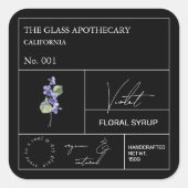 Apothecary Violet Flower Label (Voorkant)