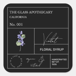 Apothecary Violet Flower Label