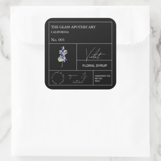 Apothecary Violet Flower Label (Tas)