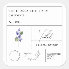 Apothecary Violet Flower Label
