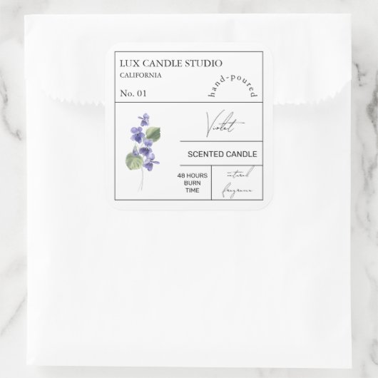 Apothecary Violet Geurkaars Label (Tas)