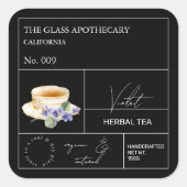 Apothecary Violet Herbal Tea  Label (Voorkant)