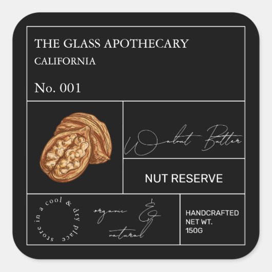 Apothecary Walnut Label (Voorkant)