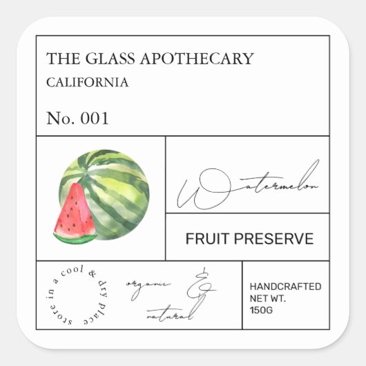 Apothecary Watermelon Label (Voorkant)