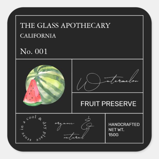 Apothecary Watermelon Label (Voorkant)