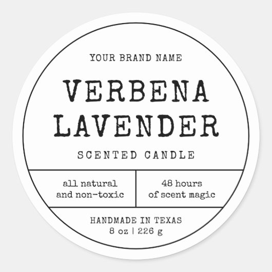 Apothecary Zwart Wit Ronde Kaars Label (Voorkant)
