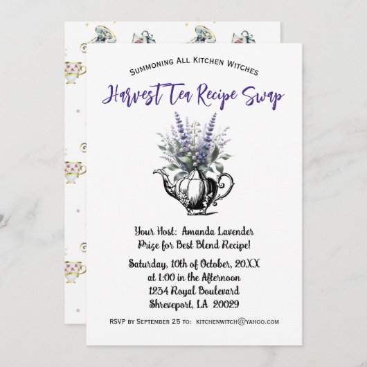 Apothecarys' Harvest Herbal Tea Party Uitnodiging (Voorkant / Achterkant)