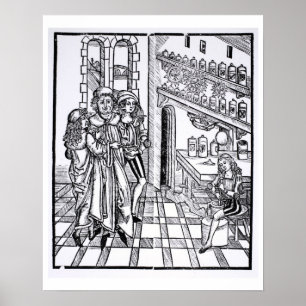 Apothecary's shop uit de pub "Das Buch der Cirugia Poster