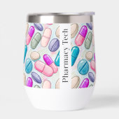 Apotheek CPht Wine Tumbler Roze Grijs Paarse Pille (Links)