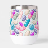 Apotheek CPht Wine Tumbler Roze Grijs Paarse Pille (Achterkant)