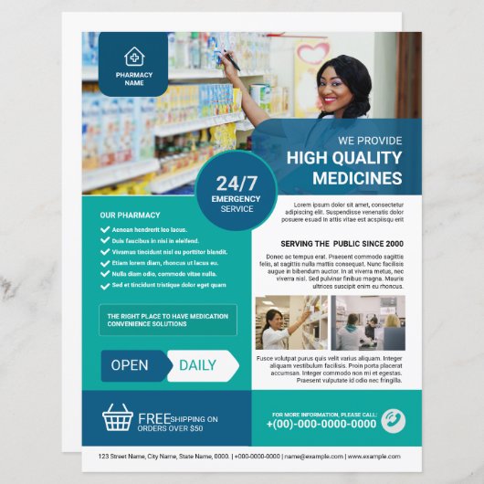 Apotheek Flyer Sjabloon (Voorkant / Achterkant)