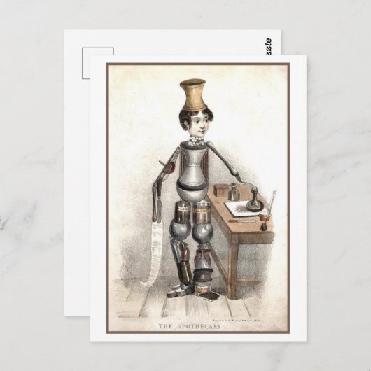 apotheek gemaakt van medicijnflessen briefkaart (Voorkant / Achterkant)