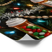 Apotheek Medicijn Flesje Ornament Kerstmis Poster (Hoek)