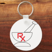Apotheek mortel en stamper symbool sleutelhanger (Achterkant)