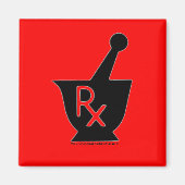 Apotheek motor en stamper symbool - magneet (Voorkant)