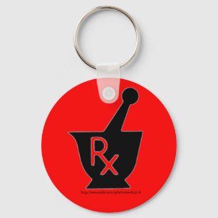 Apotheek motor en stamper symbool - magneet sleutelhanger