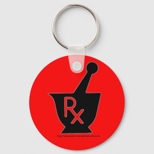 Apotheek motor en stamper symbool - magneet sleutelhanger (Voorkant)
