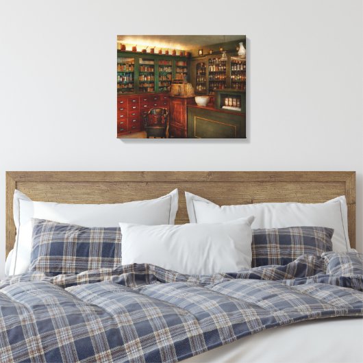 Apotheek - octrooigeneesmiddel canvas afdruk (Insitu (Slaapkamer))