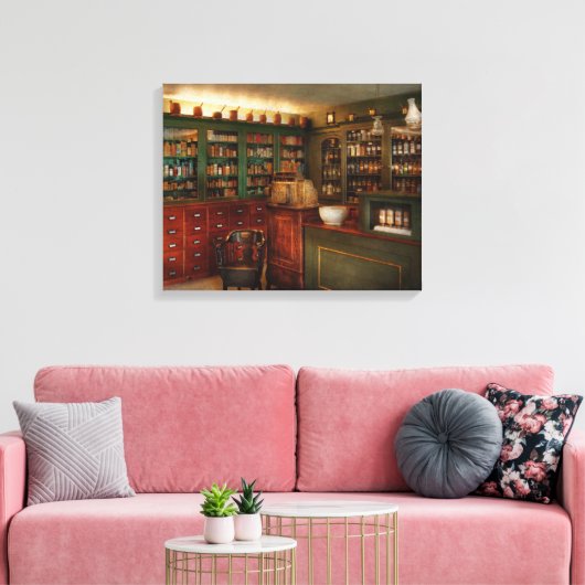 Apotheek - octrooigeneesmiddel canvas afdruk (Insitu (Woonkamer))