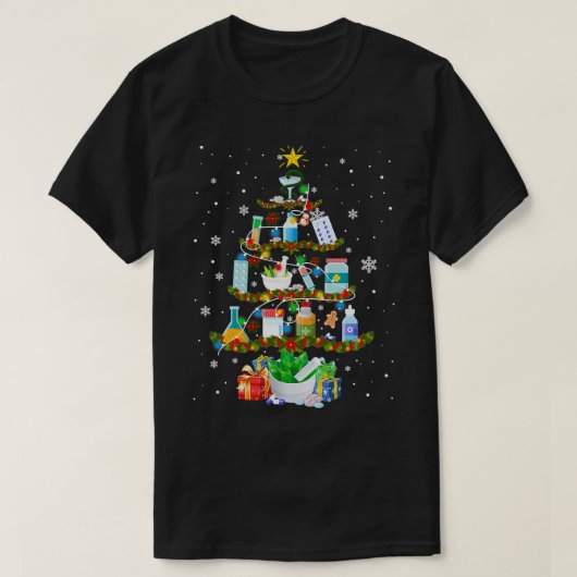 Apotheek Pharmatree Kerstboom Medicatie Phar T-shirt (Design voorkant)