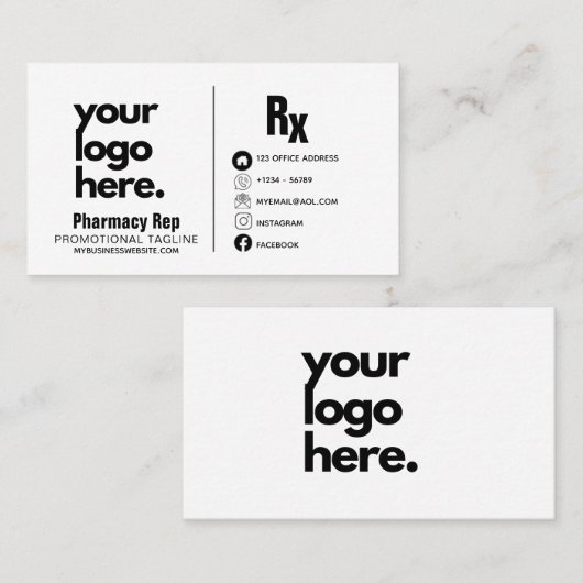 Apotheek Rep Medische Custom Branded Visitekaartje (Voorkant / Achterkant)