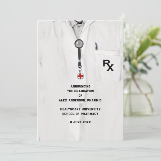 Apotheek School Afstuderen Aankondiging (Staand voorkant)