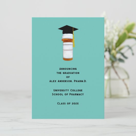 Apotheek School Afstuderen Aankondiging (Staand voorkant)
