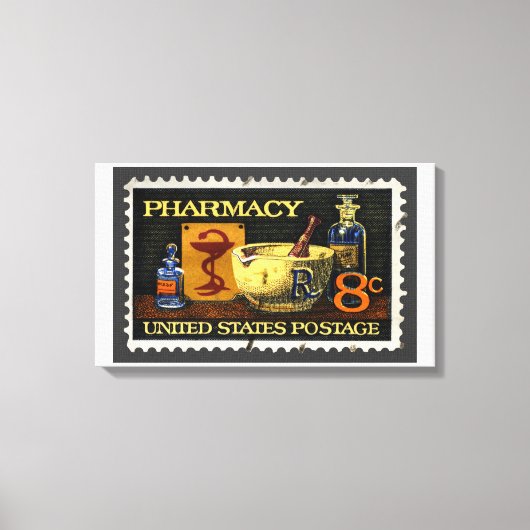 Apotheek stempel met kom van Hygeia Canvas Afdruk (Voorkant)