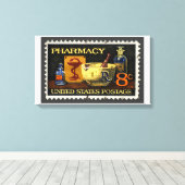 Apotheek stempel met kom van Hygeia Canvas Afdruk (Insitu (Houten vloer))