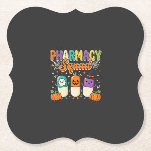 Apotheek Team Halloween Geest Pillen Ontwerp_1 Kartonnen Onderzetters