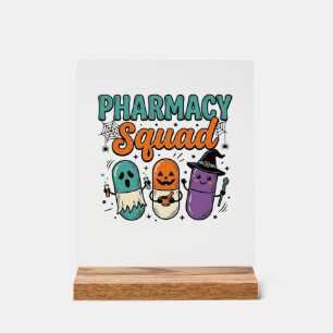 Apotheek Team Halloween Vintage Vector T-shirt Des Acryl Bord