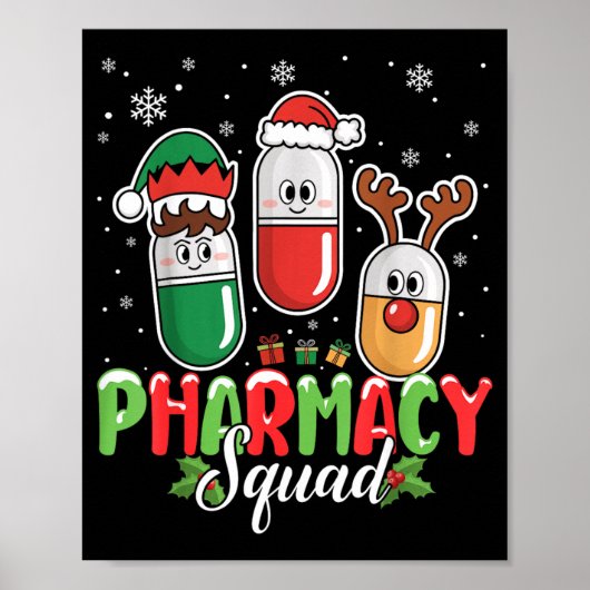 Apotheek Team Kerst Kleding Rendier Elf Poster (Voorkant)