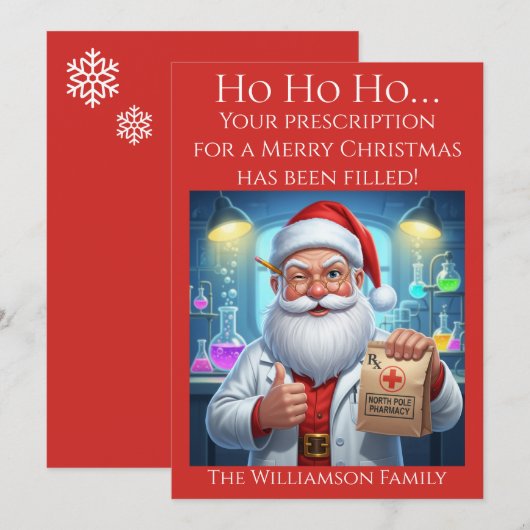 Apotheek Tech Apotheker Santa RX Christmas Kaart (Voorkant / Achterkant)