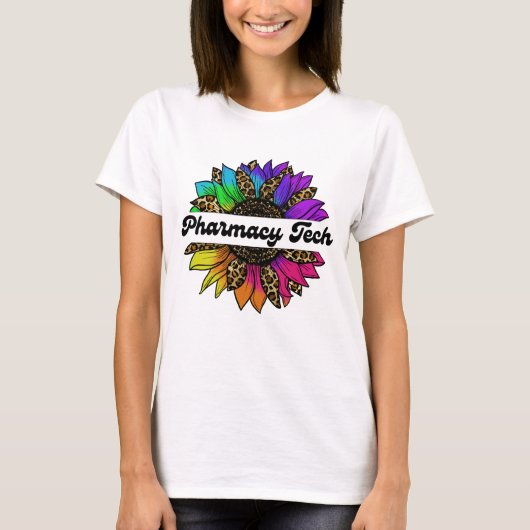 Apotheek Tech Beroep Rainbow Zonnebloem T-shirt (Voorkant)