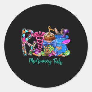 Apotheek Tech Koffie Bunny Paasdag Apotheker T Ronde Sticker
