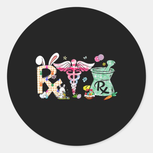 Apotheek Tech Paasdag Apotheker Gecertificeerd Pha Ronde Sticker (Voorkant)