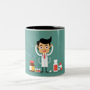 Apotheek Tech Praat niet tegen mij Ik tel twee-tot Tweekleurige Koffiemok