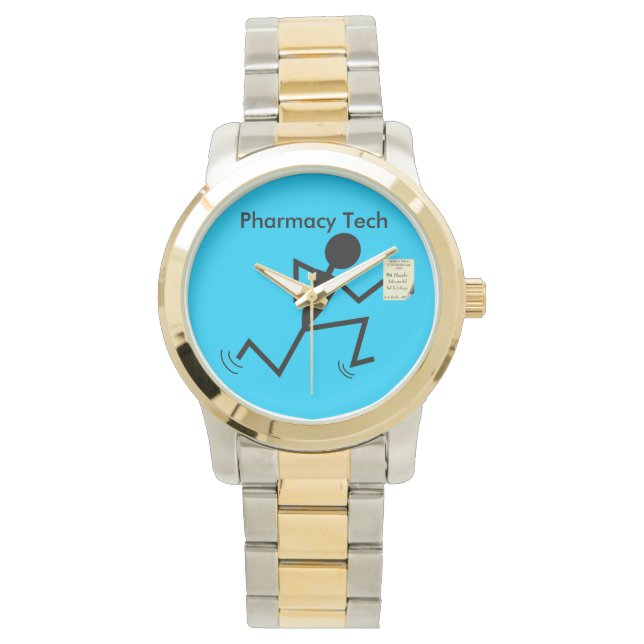 Apotheek Tech Watch Stickman Running Blue Horloge (Voorkant)