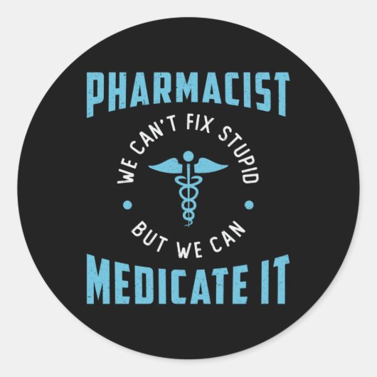 Apotheek Technicus Apotheker Medicate IT Tech Ronde Sticker (Voorkant)