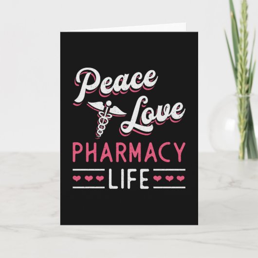 Apotheek Technicus Peace Love Life Apotheker Kaart (Voorkant)