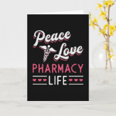 Apotheek Technicus Peace Love Life Apotheker Kaart (Gele Bloem)